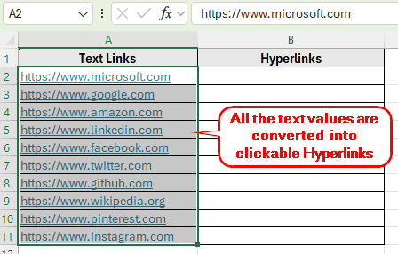 Use VBA to Bulk Convert Text into Hyperlinks