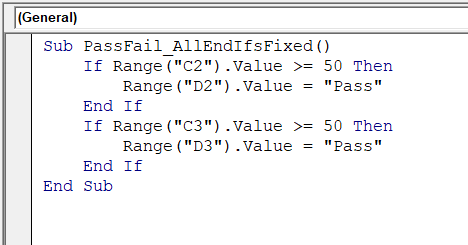 Add Missing End If Statements