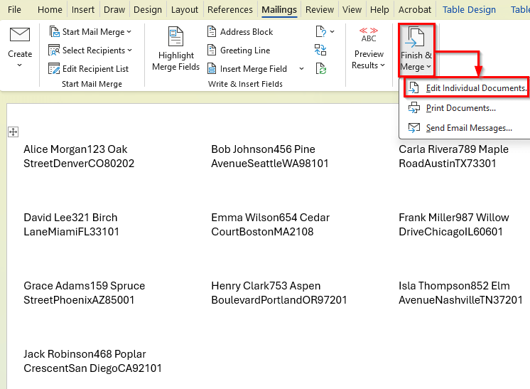 Steps to Mail Merge Labels from Excel to Word