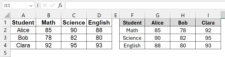 Applying Manual VBA Transpose Function to transpose an array in excel