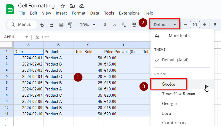How to Format Cells in Google Sheets