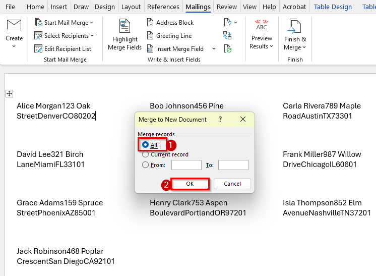 Steps to Mail Merge Labels from Excel to Word