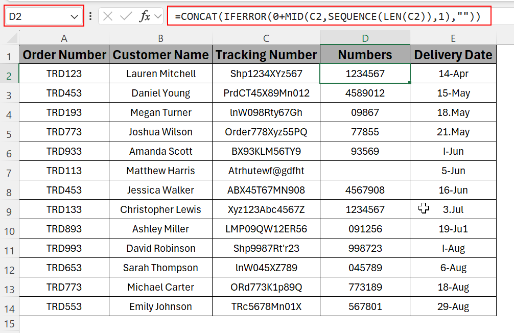 Extracting Numbers from the String