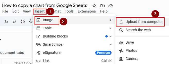 Copy a Chart from Google Sheet to Another Workspace