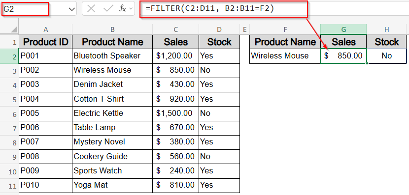 Using the FILTER Function to Retrieve Multiple Related Values