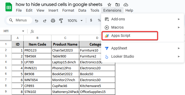 Using Google Apps Script