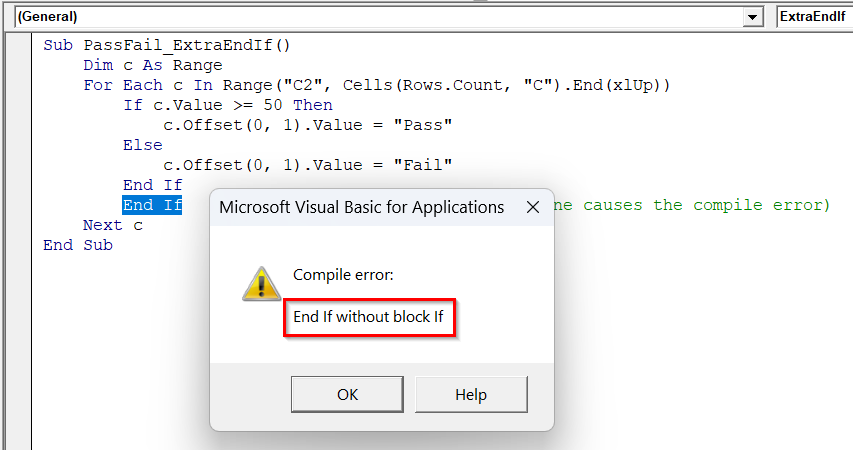 Delete Extra End If Statements