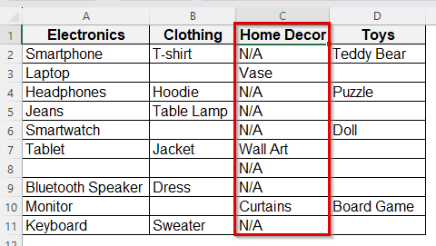Fill or Replace Blank Cells Using Find & Replace Tool