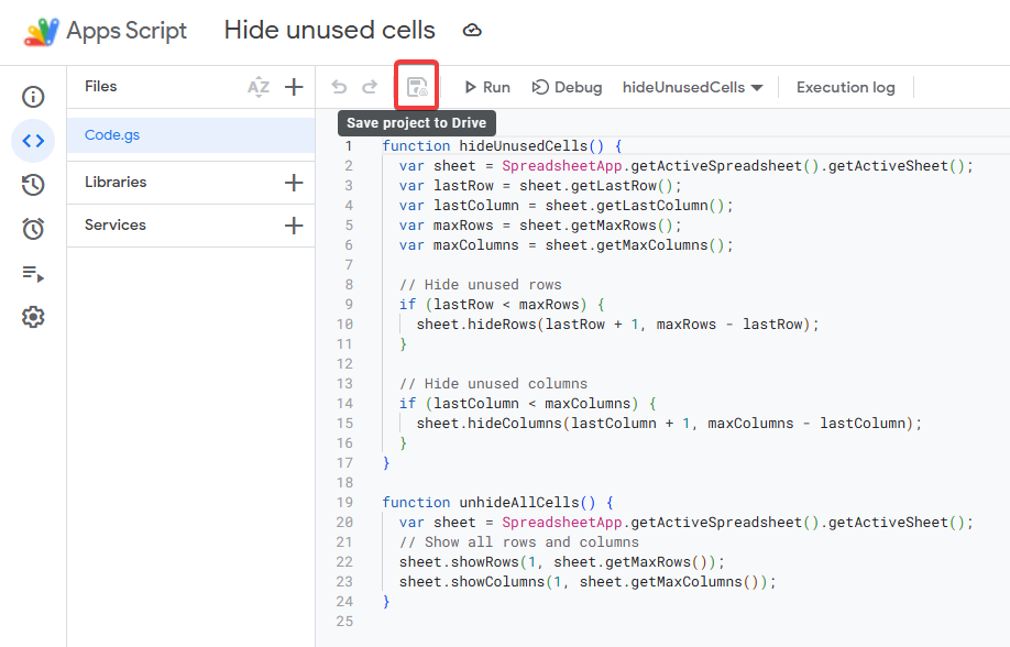 Using Google Apps Script