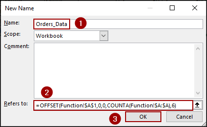Combining OFFSET and COUNTA Functions