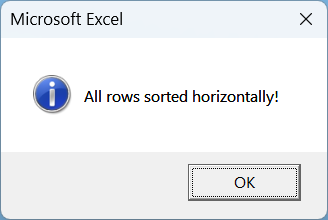 Sort Rows Horizontally (Change Orientation)