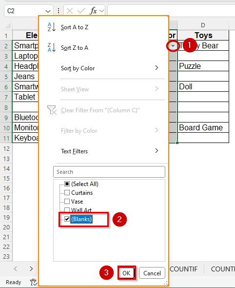 Use Filters to Find & Narrow Down Blanks