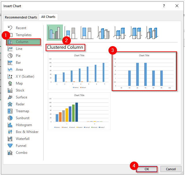 Plot a Histogram in Excel with the FREQUENCY Function