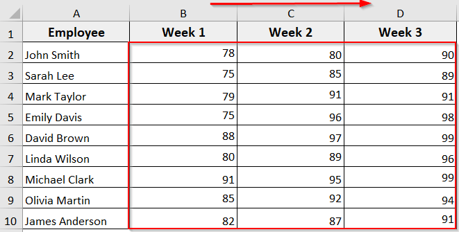 Sort Rows Horizontally (Change Orientation)