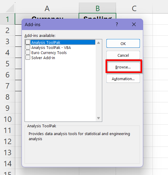 Load VBA as Add-in to Spell Numbers