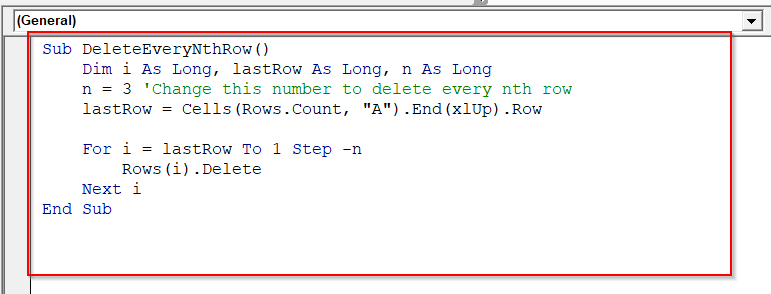 Deleting Alternate Rows