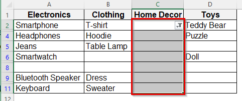 Use Filters to Find & Narrow Down Blanks