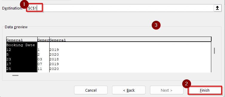 Extracting the Year along with Month & Date Using Text to Columns Features