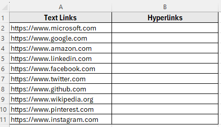 Use the HYPERLINK Function to Convert Text to Clickable Links