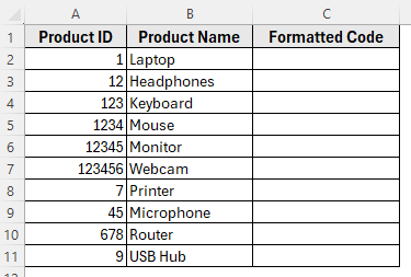 Combining REPT and LEN Functions to Add Trailing Zeros in Excel