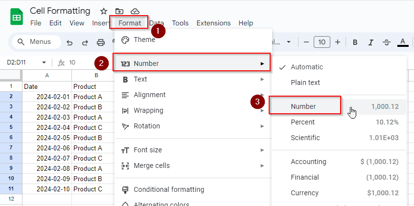 How to Format Cells in Google Sheets