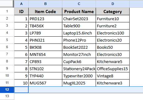 Using Keyboard Shortcut to Hide Unused Cells