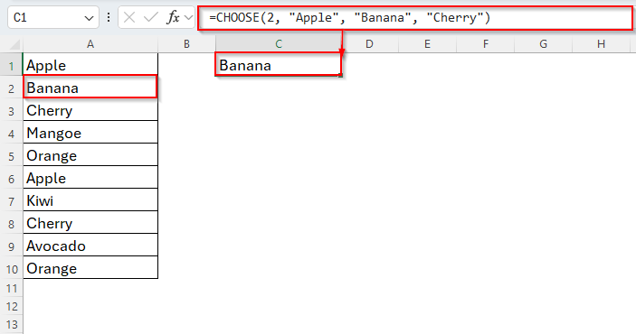 Overview of the CHOOSE Function