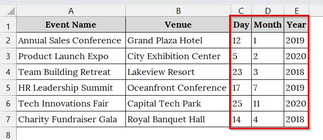 Extracting the Year along with Month & Date Using Text to Columns Features