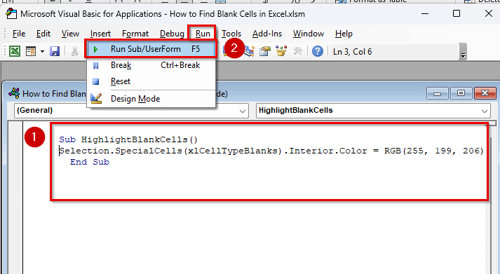 Using a VBA Macro