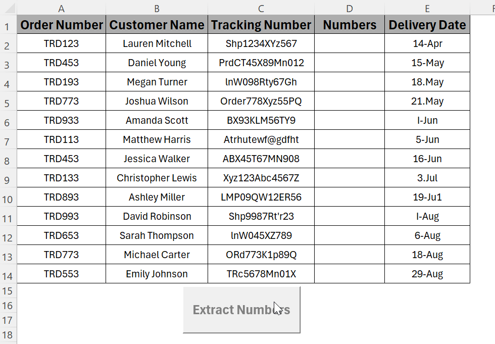 Using Excel VBA to Extract Numbers