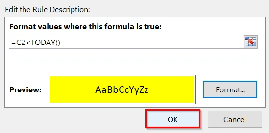 Highlight Cells If Date is Greater Than Another Date Using Conditional Formatting