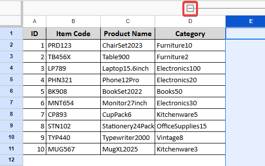 Hiding Rows or Columns as a Group