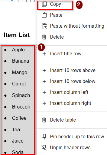 Pasting a Multi-Line List from Another Source