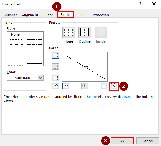 Splitting One Cell into Two Diagonally