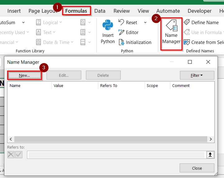 Using Name Manager & INDEX Function to Link Sheets to a Master Sheets in Excel