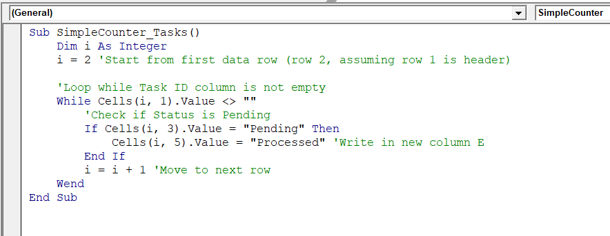 Examples of While Wend in Excel VBA