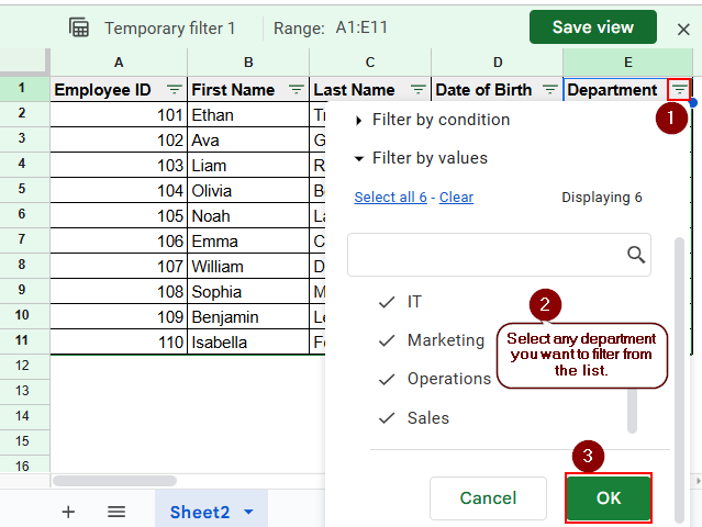 Filtering Google Sheets Without Affecting Other Users