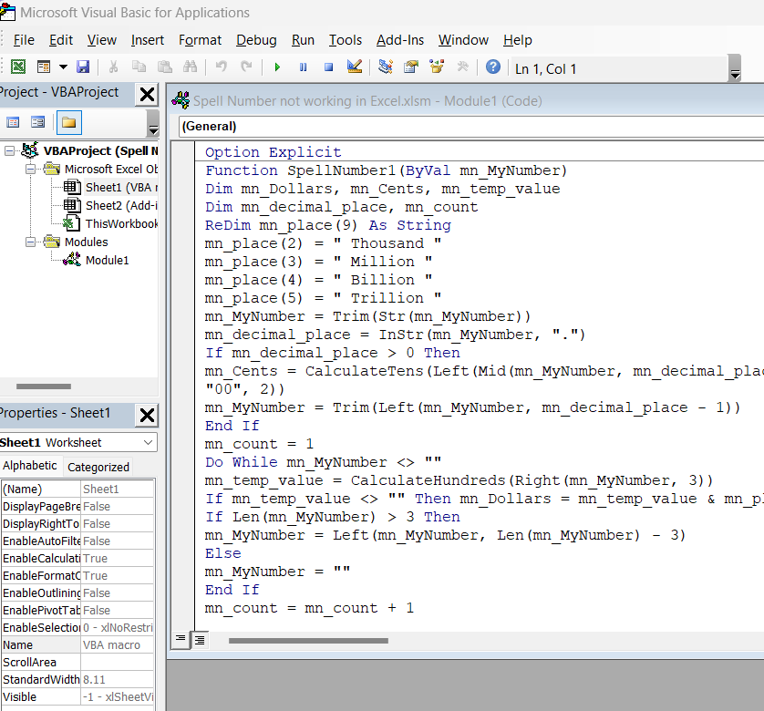Install and Use a VBA SpellNumber UDF