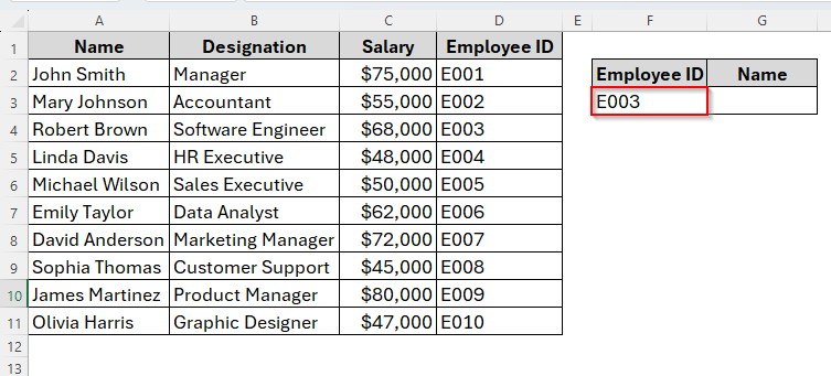 Using VLOOKUP with CHOOSE Function for a Single Criterion