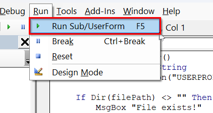 Using the DIR Command to Check If a File Exists