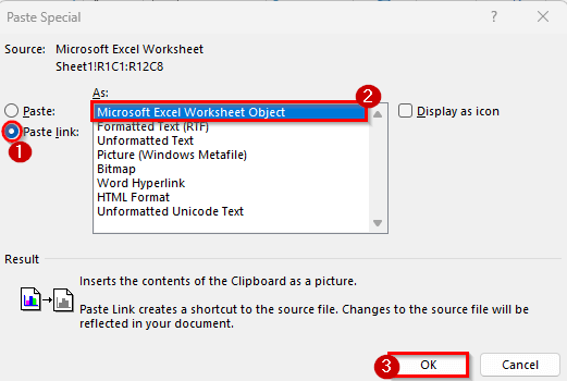 Copy and Paste to Put a Large Excel Table into Word