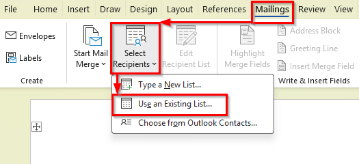 Steps to Mail Merge Labels from Excel to Word