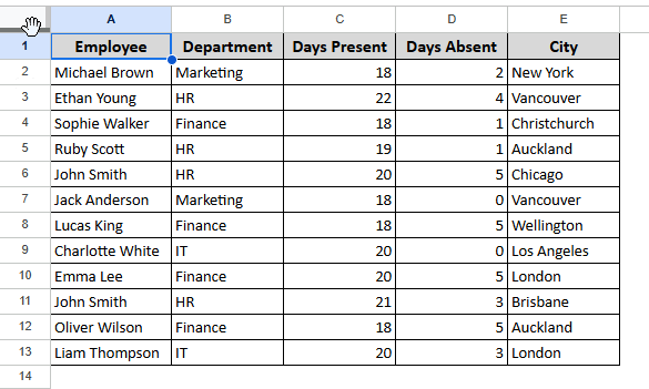 Using the Drag-Freeze Line to Freeze Multiple Rows