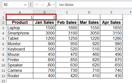 Add a Helper Row to Show Column Numbers Visually