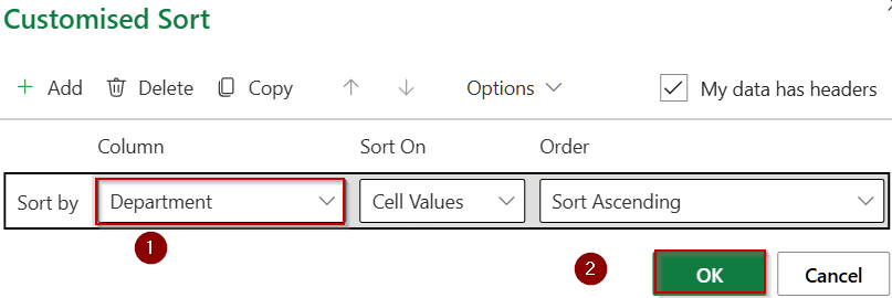 Organize Rows by Cell Value Using the Data Tab