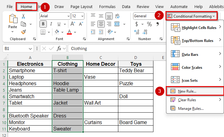Find Blank Cells Using Conditional Formatting