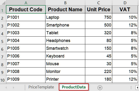 Steps to Create a Price List in Excel