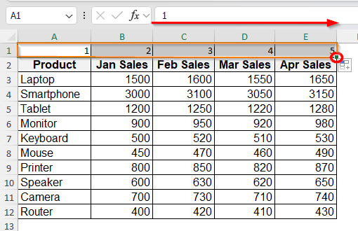 Add a Helper Row to Show Column Numbers Visually