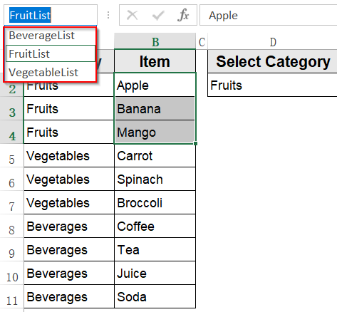Create a Drop-Down List with IF Statement and Named Ranges for Cleaner Formulas