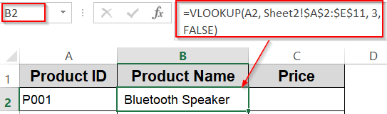 Use VLOOKUP Function to Fetch Data From Another Sheet